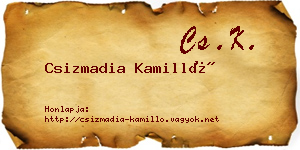 Csizmadia Kamilló névjegykártya